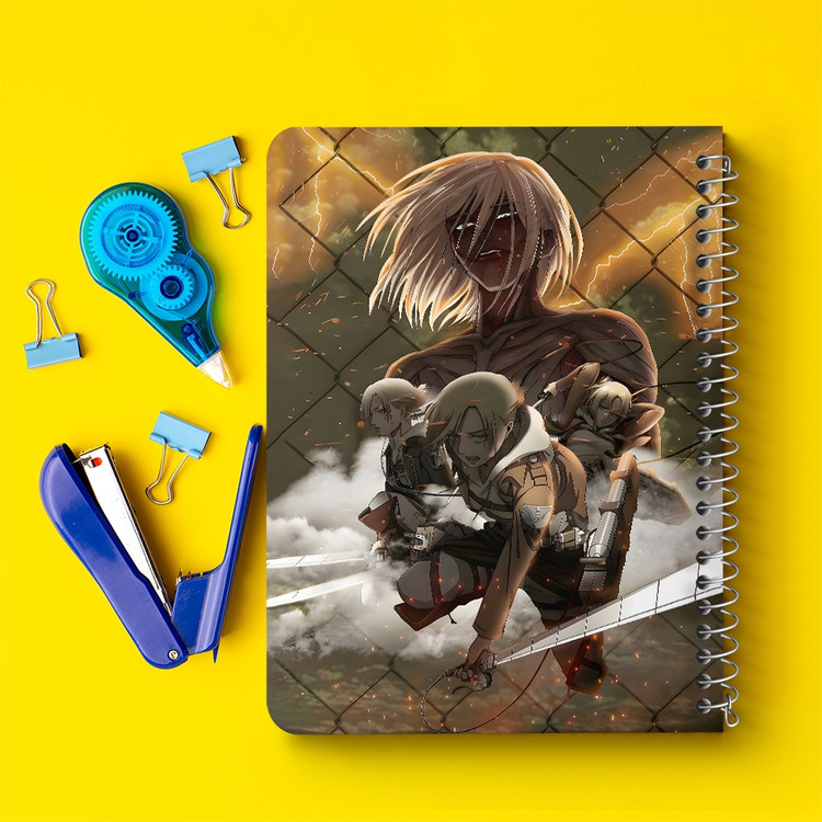 دفتر شطرنجی 50 برگ خندالو طرح اتک آن تایتان (Attack On Titan) کد F14507