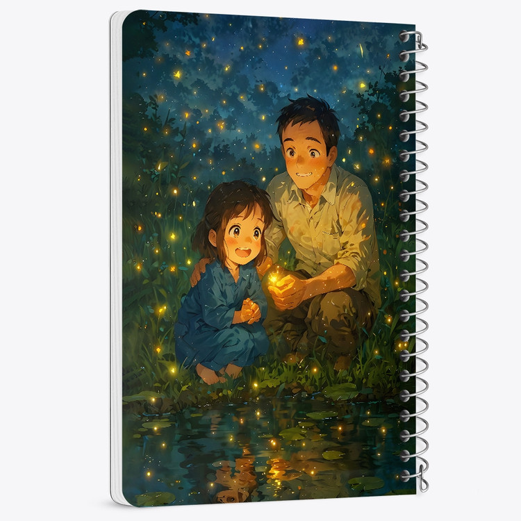 دفتر شطرنجی 50 برگ خندالو طرح مدفن کرم های شب تاب (Grave of the Fireflies) کد F14501