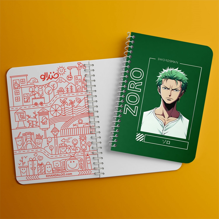دفتر شطرنجی 50 برگ خندالو طرح زورو وان پیس (One Piece) کد F14466