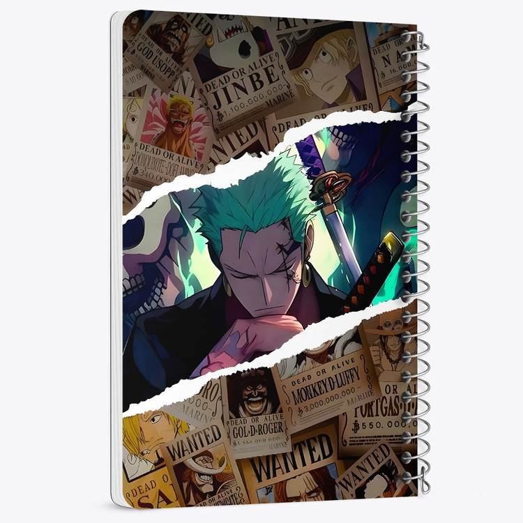 دفتر شطرنجی 50 برگ خندالو طرح زورو وان پیس (One Piece) کد F14457