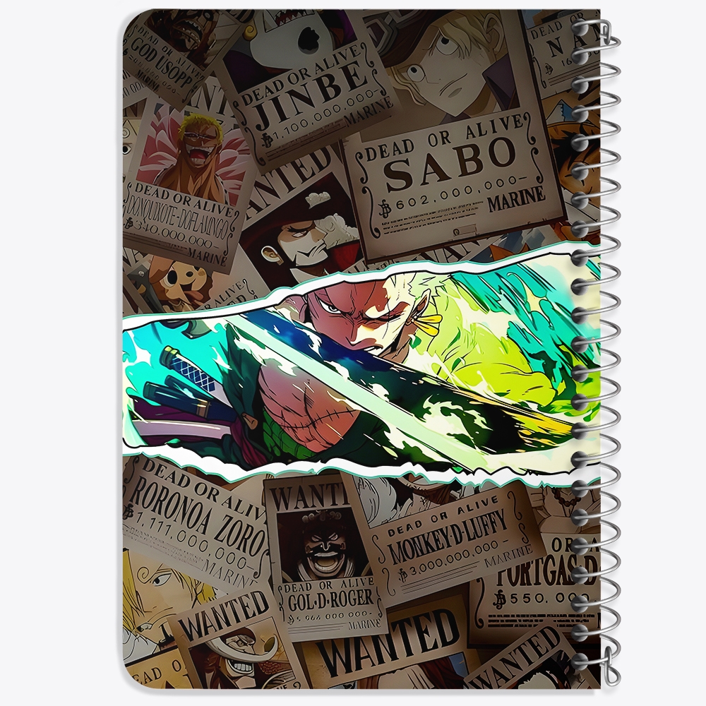 دفتر شطرنجی 50 برگ خندالو طرح زورو وان پیس (One Piece) کد F14451