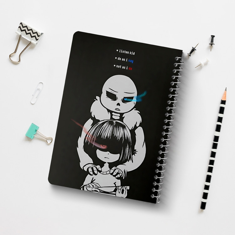دفتر شطرنجی 50 برگ خندالو طرح آندرتیل (Undertale) کد F14446