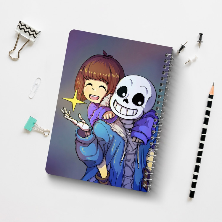 دفتر شطرنجی 50 برگ خندالو طرح آندرتیل (Undertale) کد F14442