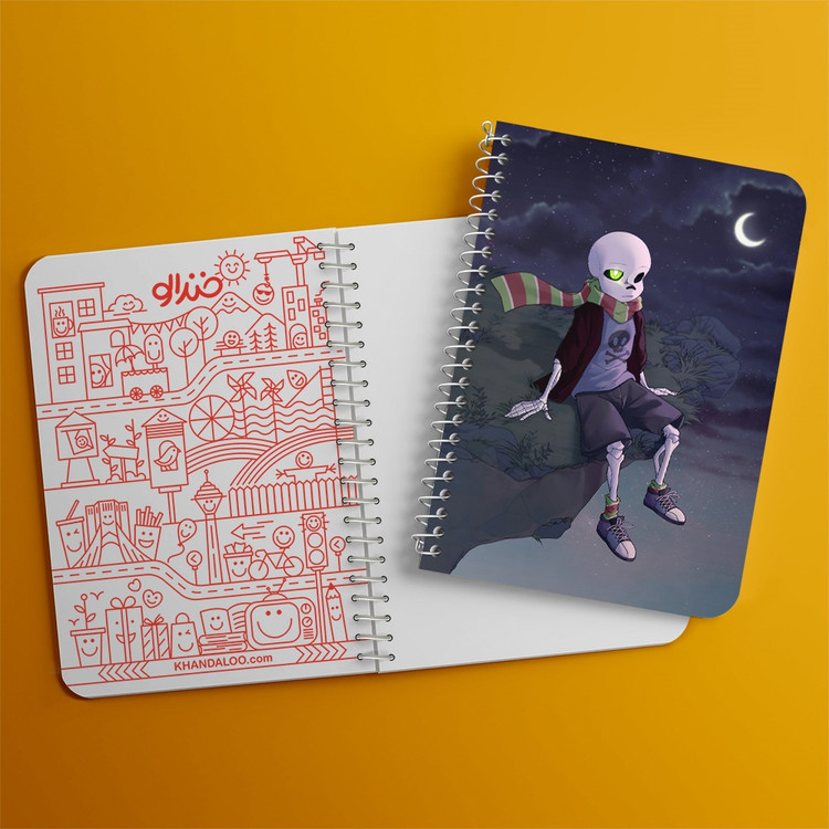 دفتر شطرنجی 50 برگ خندالو طرح آندرتیل (Undertale) کد F14436