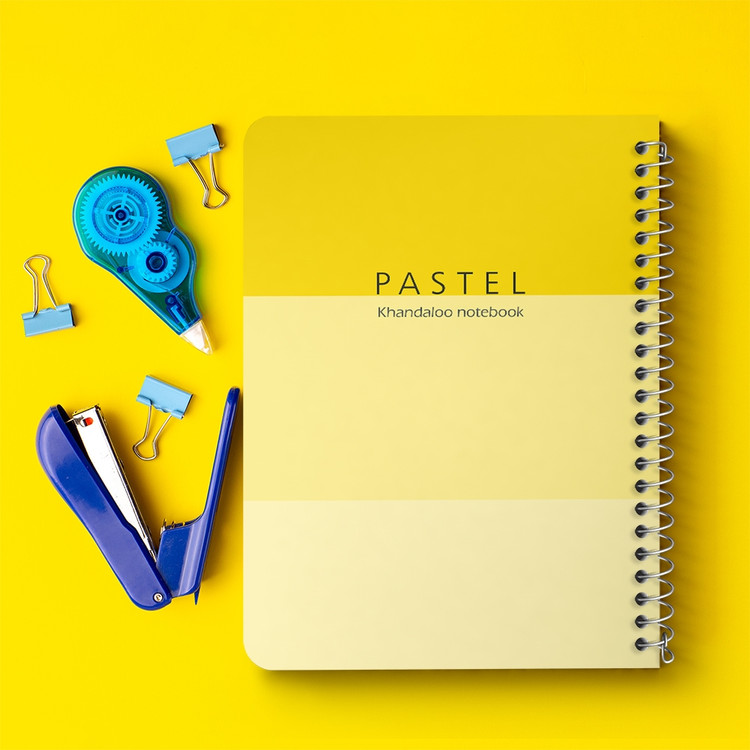 دفتر شطرنجی 50 برگ خندالو طرح طرح مینیمال پاستل (Yellow) کد N9802
