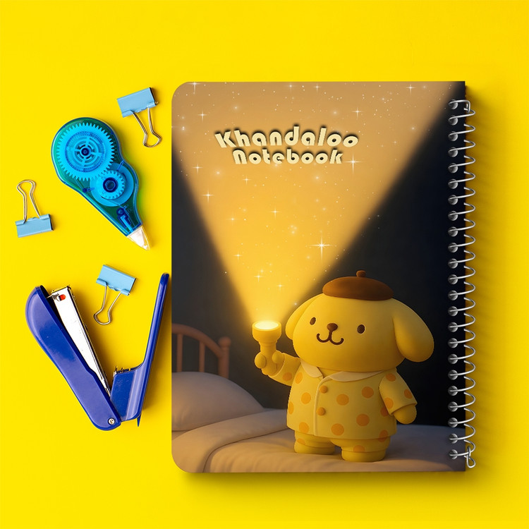 دفتر شطرنجی 50 برگ خندالو طرح پوم پوم پورین (Pompompurin) کد N9727