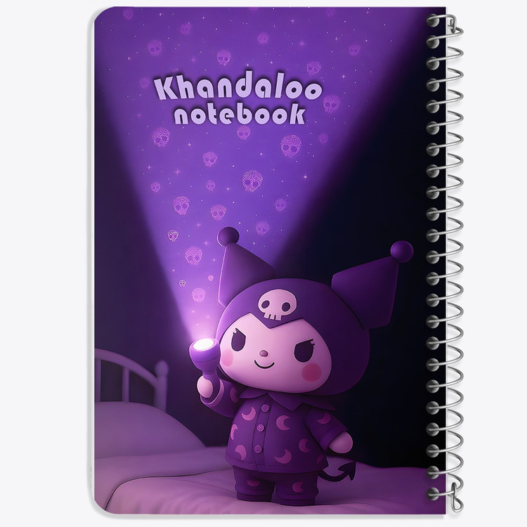 دفتر شطرنجی 50 برگ خندالو طرح کرومی (Kuromi) کد N9710
