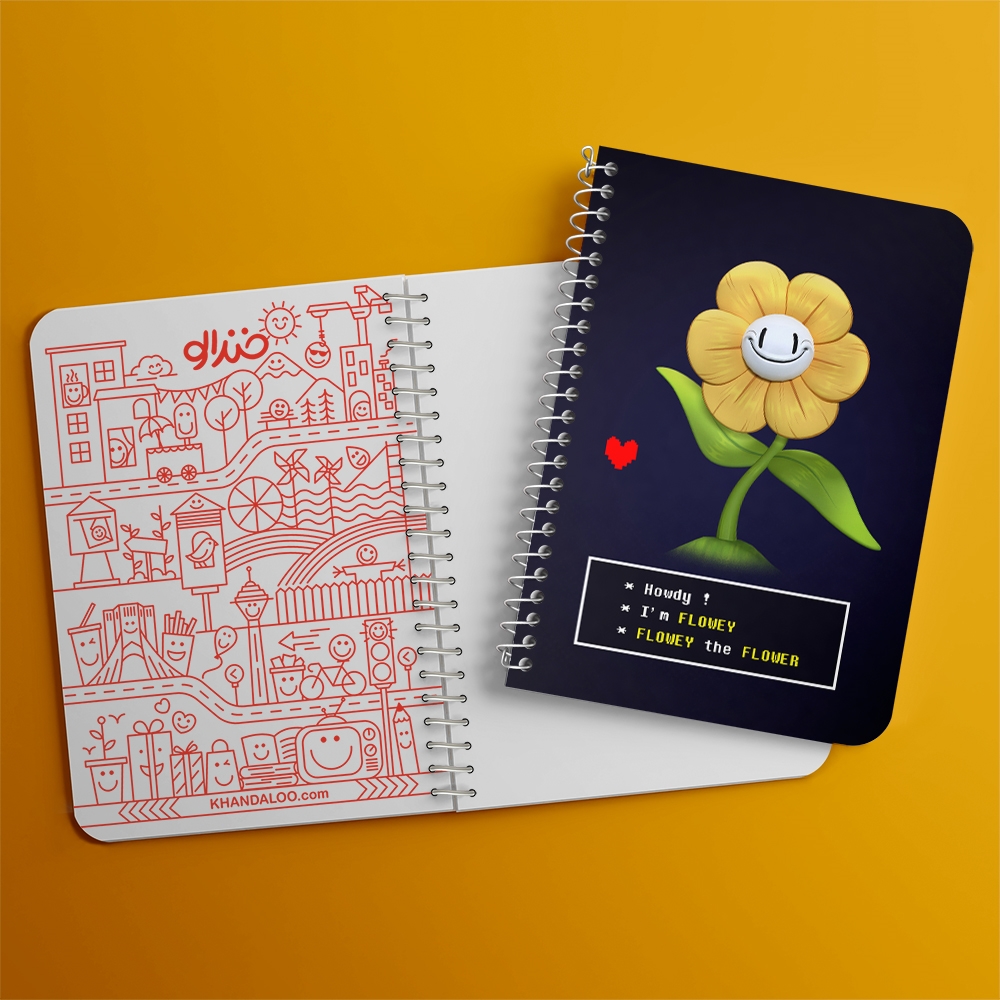 دفتر شطرنجی 50 برگ خندالو طرح آندرتیل (Undertale) کد N9686