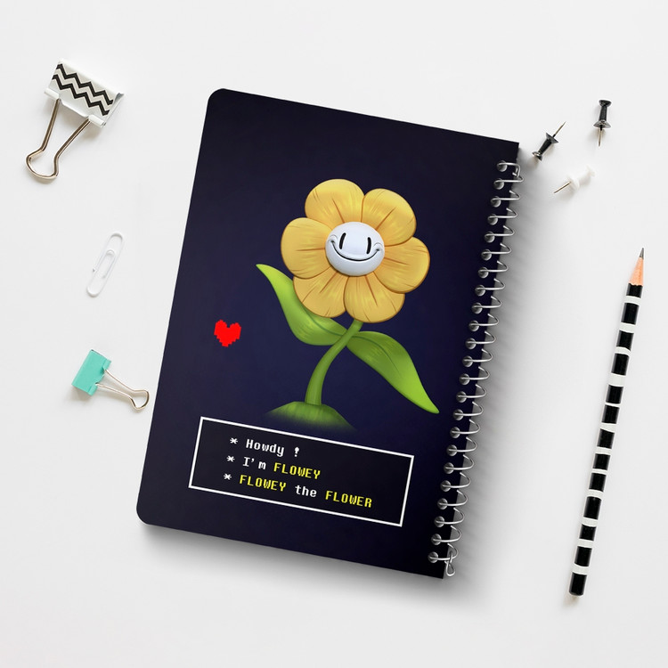 دفتر شطرنجی 50 برگ خندالو طرح آندرتیل (Undertale) کد N9686