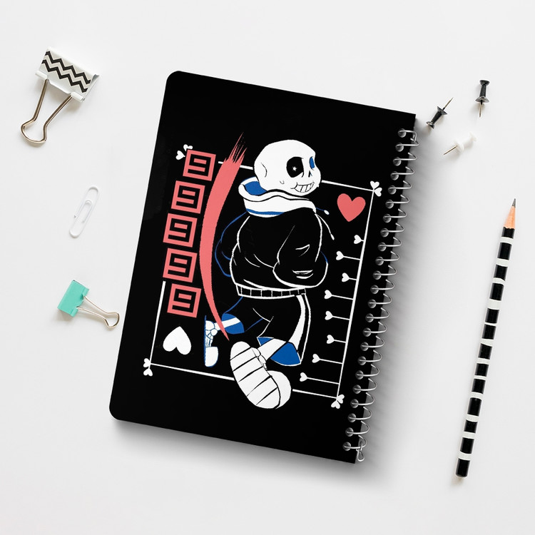 دفتر شطرنجی 50 برگ خندالو طرح سنس آندرتیل (Undertale) کد N9684