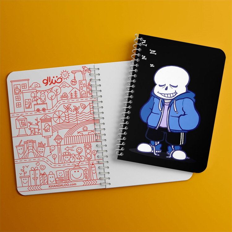 دفتر شطرنجی 50 برگ خندالو طرح سنس آندرتیل (Undertale) کد N9682
