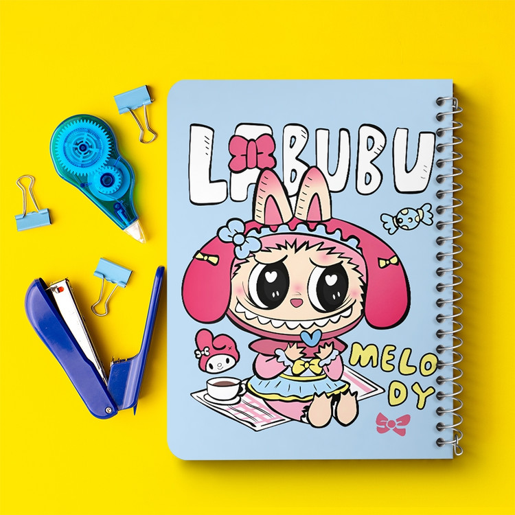 دفتر شطرنجی 50 برگ خندالو طرح عروسک لابوبو (Labubu) کد N9628