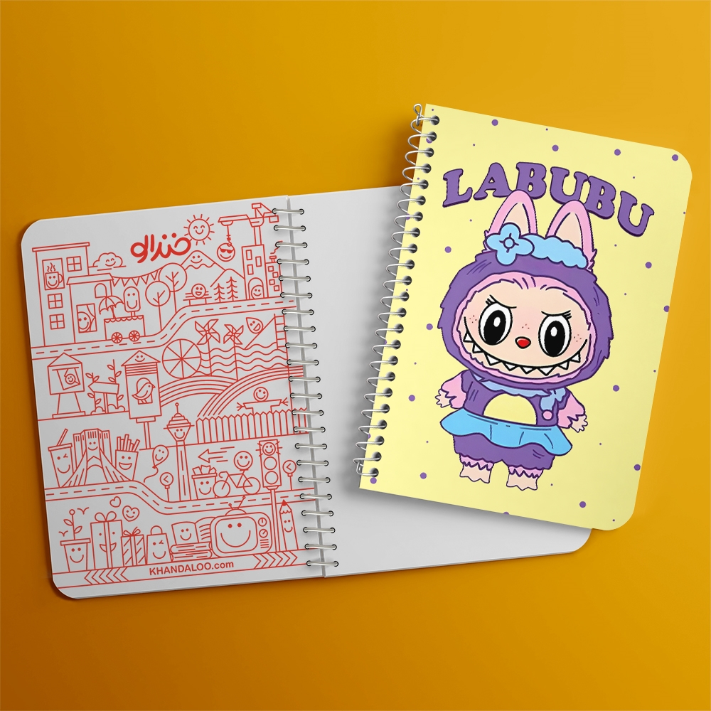 دفتر شطرنجی 50 برگ خندالو طرح عروسک لابوبو (Labubu) کد N9617
