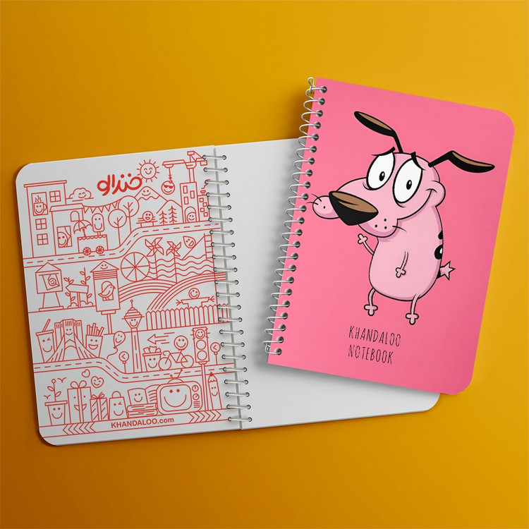 دفتر شطرنجی 50 برگ خندالو طرح سگ ترسو شجاع (Courage The Cowardly Dog) کد N9573