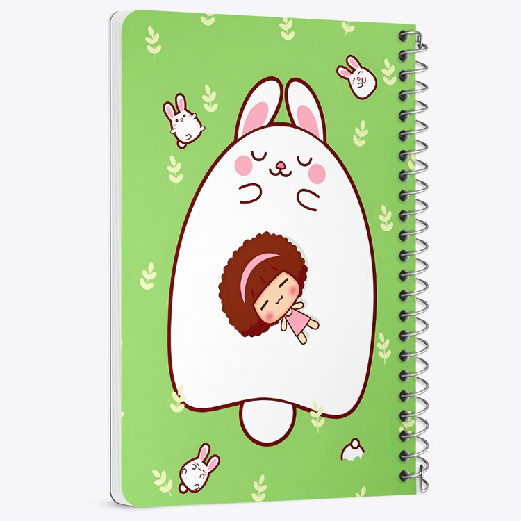 دفتر شطرنجی 50 برگ خندالو طرح دخترانه کیوت کد N9519