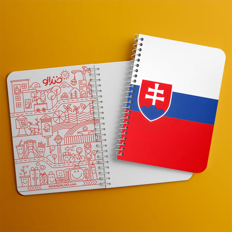 دفتر شطرنجی 50 برگ خندالو طرح پرچم اسلواکی (Slovakia) کد 38492