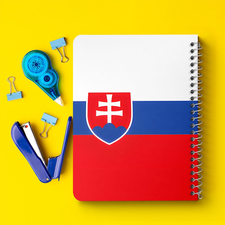 دفتر شطرنجی 50 برگ خندالو طرح پرچم اسلواکی (Slovakia) کد 38492