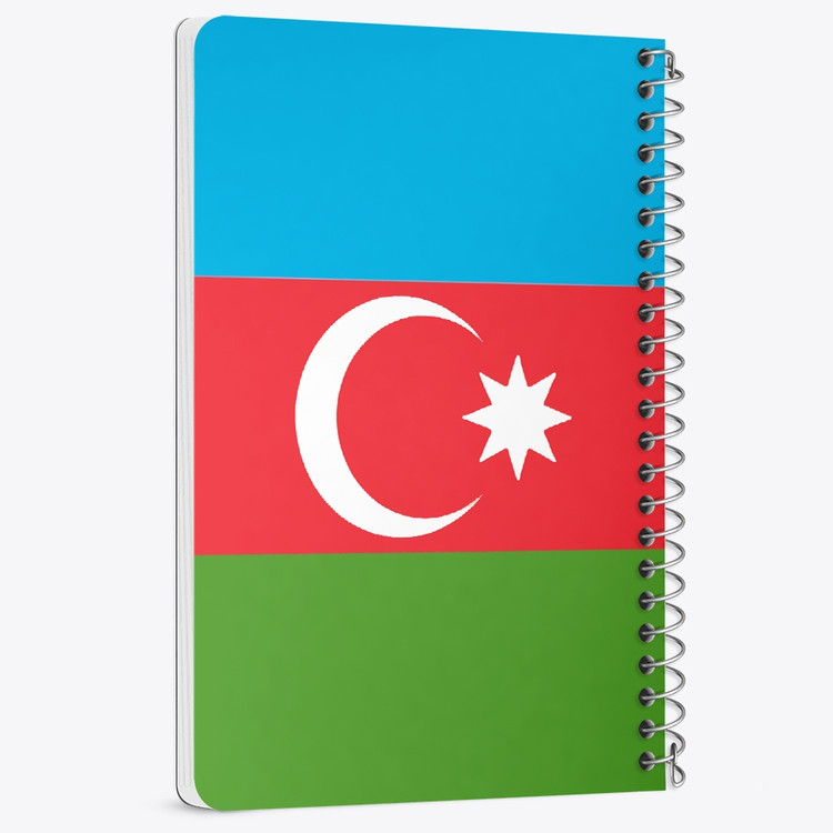 دفتر شطرنجی 50 برگ خندالو طرح پرچم آذربایجان (Azerbaijan) کد 38491