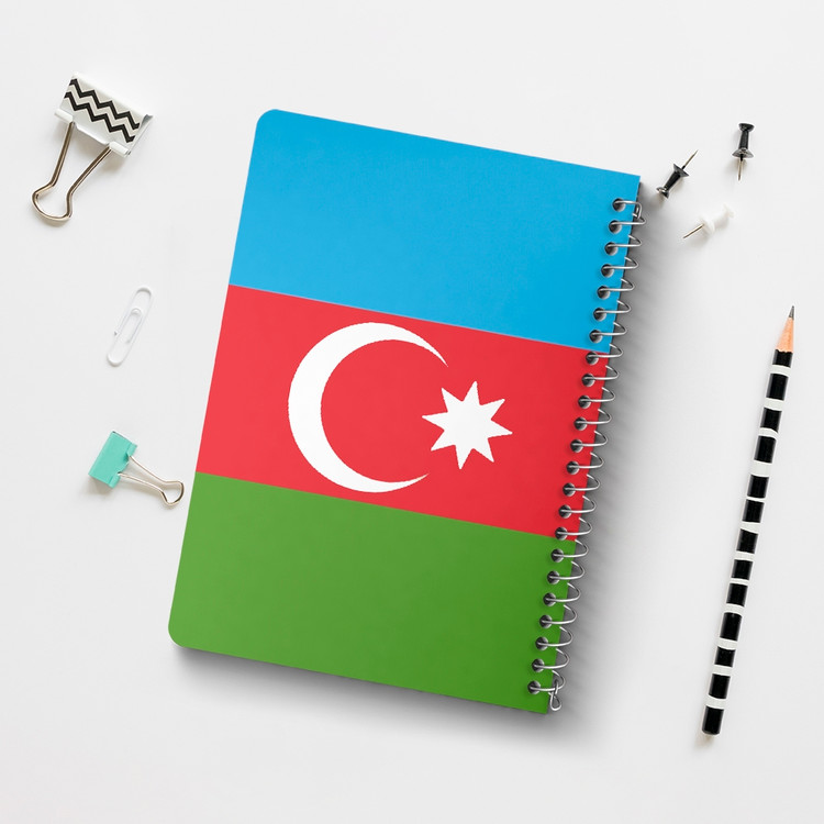 دفتر شطرنجی 50 برگ خندالو طرح پرچم آذربایجان (Azerbaijan) کد 38491