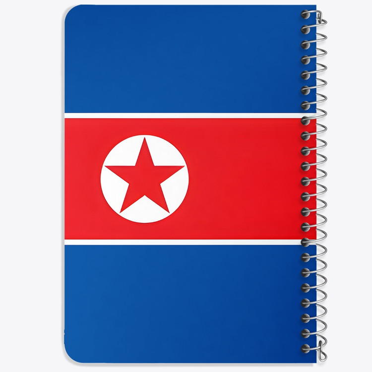 دفتر شطرنجی 50 برگ خندالو طرح پرچم کره شمالی (North Korea) کد 38486