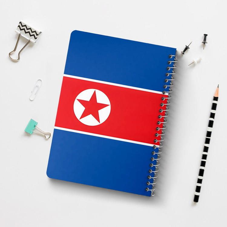 دفتر شطرنجی 50 برگ خندالو طرح پرچم کره شمالی (North Korea) کد 38486