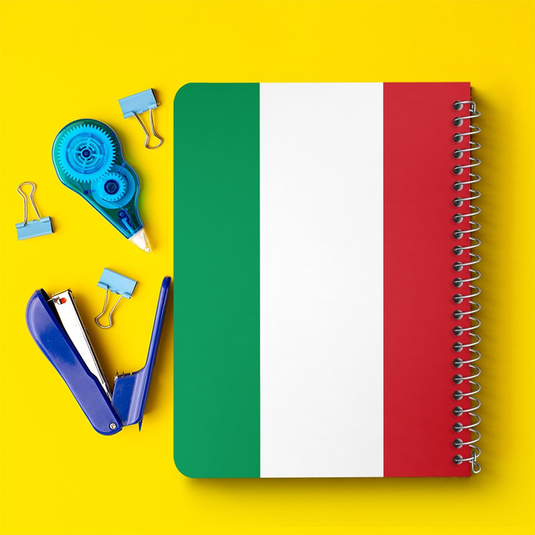 دفتر شطرنجی 50 برگ خندالو طرح پرچم ایتالیا (Italy) کد 38484