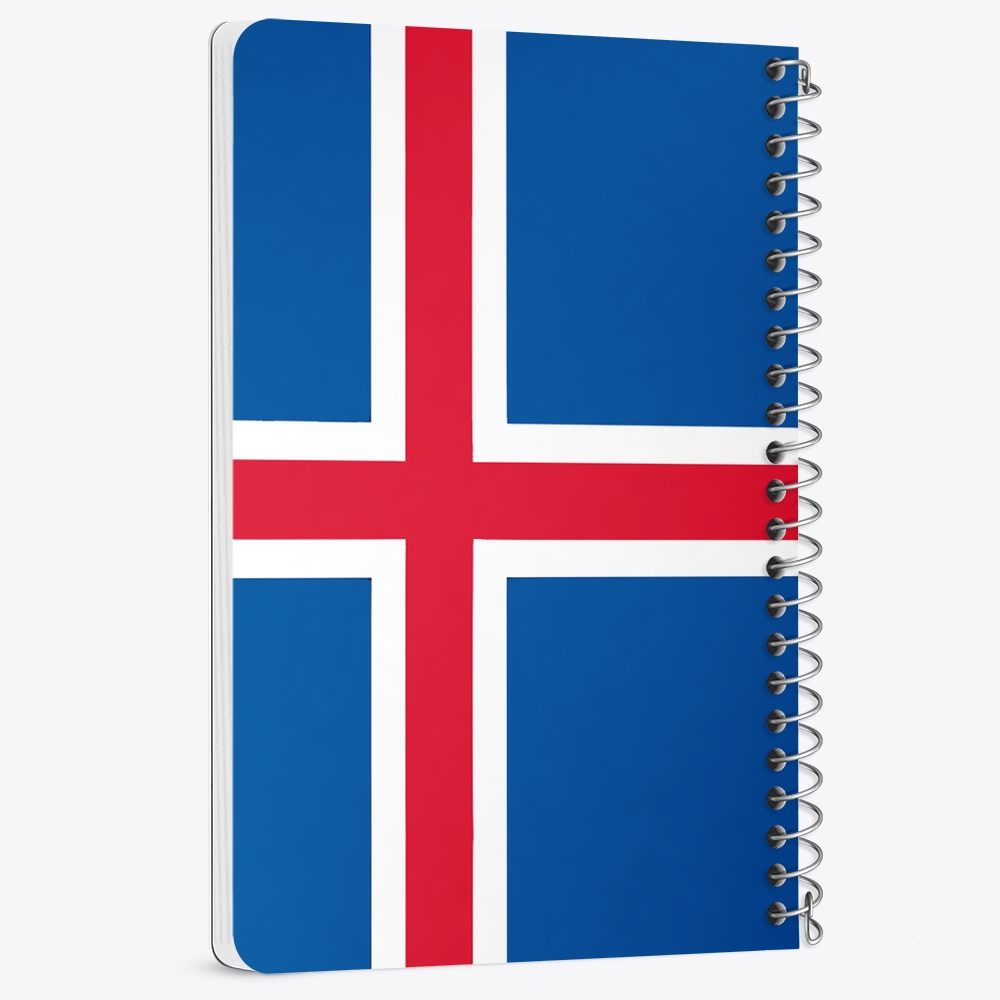 دفتر شطرنجی 50 برگ خندالو طرح پرچم ایسلند (Iceland) کد 38483