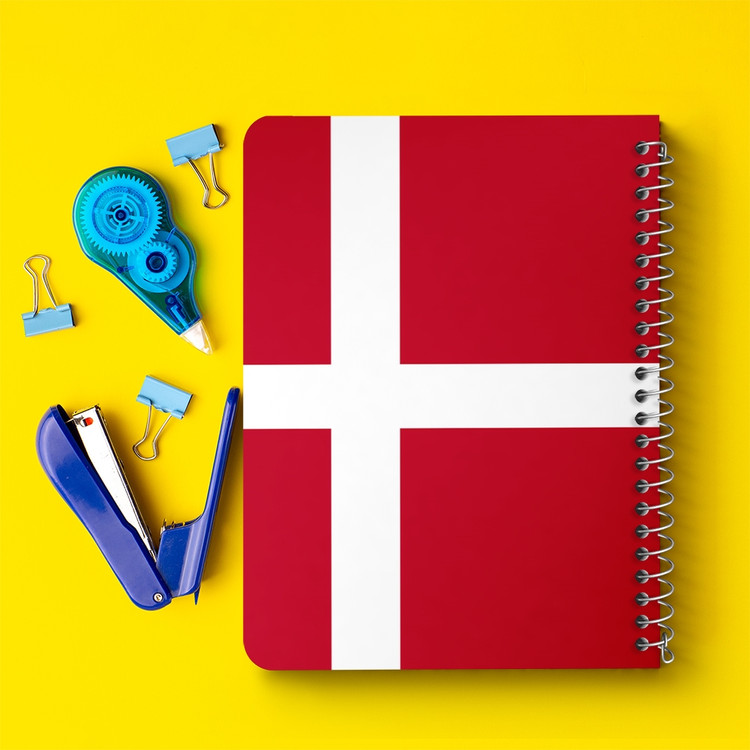 دفتر شطرنجی 50 برگ خندالو طرح پرچم دانمارک (Denmark) کد 38468