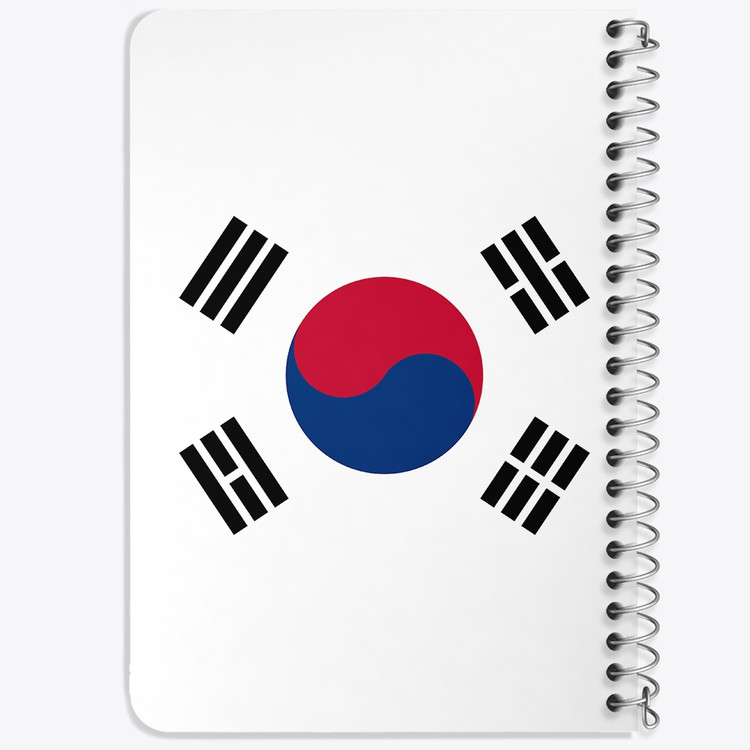 دفتر شطرنجی 50 برگ خندالو طرح پرچم کره جنوبی (South Korea) کد 38460
