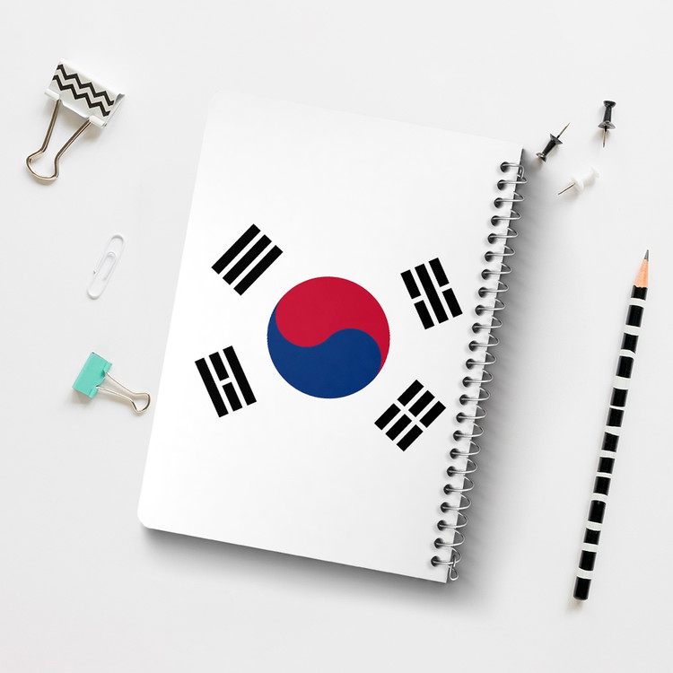 دفتر شطرنجی 50 برگ خندالو طرح پرچم کره جنوبی (South Korea) کد 38460