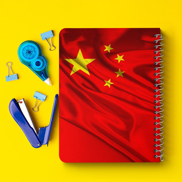 دفتر شطرنجی 50 برگ خندالو طرح پرچم چین (China) کد 38450