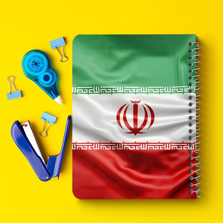دفتر شطرنجی 50 برگ خندالو طرح پرچم ایران (Iran) کد 38446