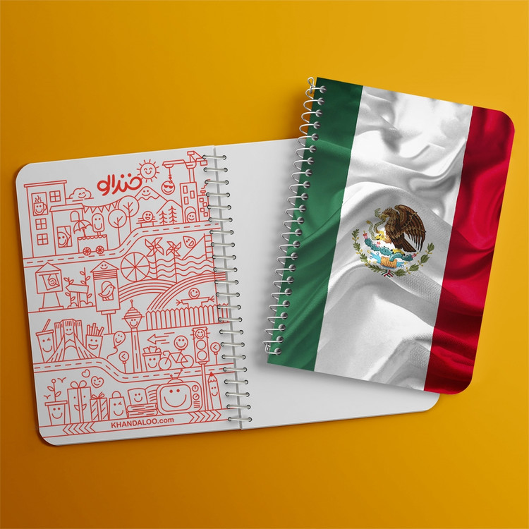 دفتر شطرنجی 50 برگ خندالو طرح پرچم مکزیک (Mexico) کد 38444