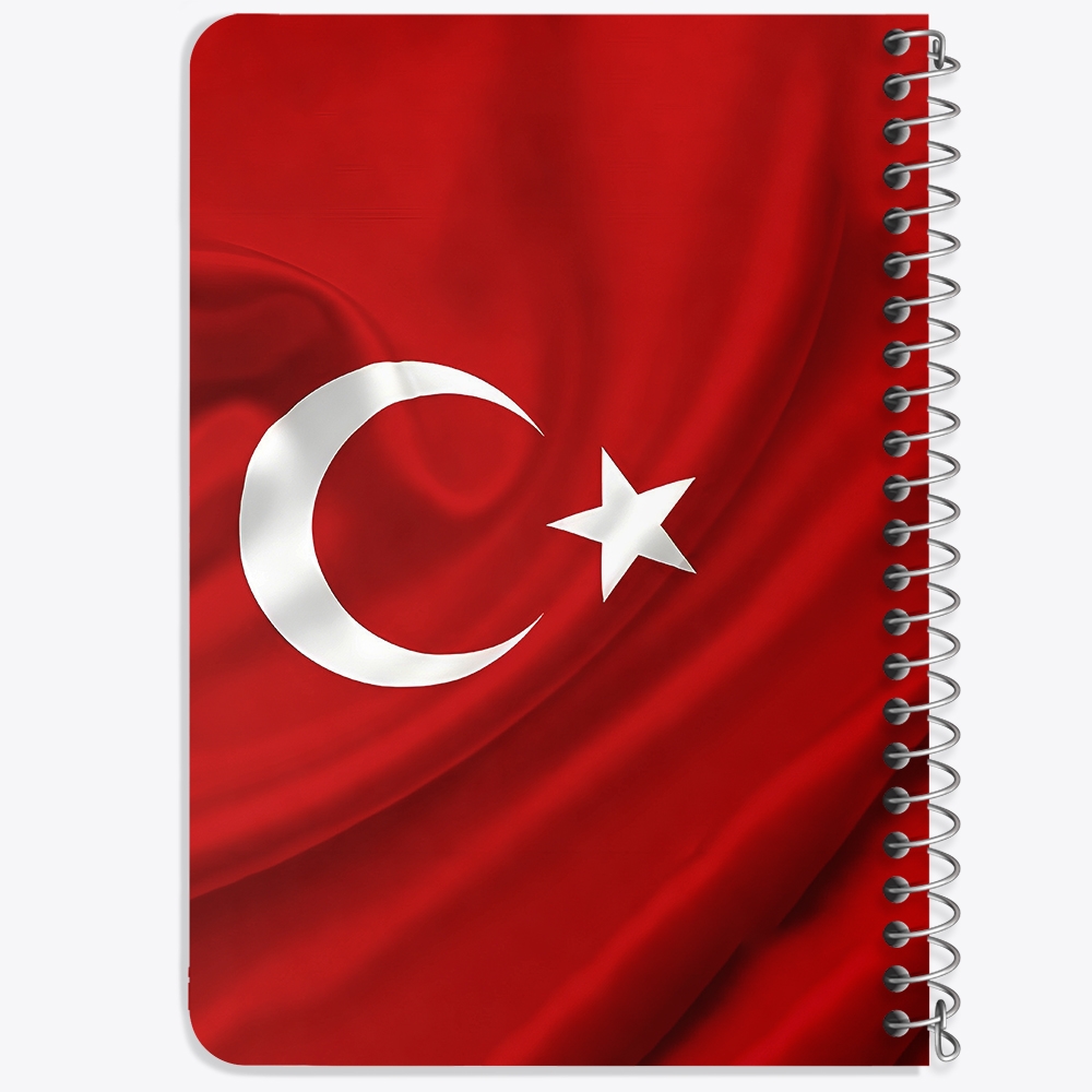 دفتر شطرنجی 50 برگ خندالو طرح پرچم ترکیه (Turkey) کد 38441