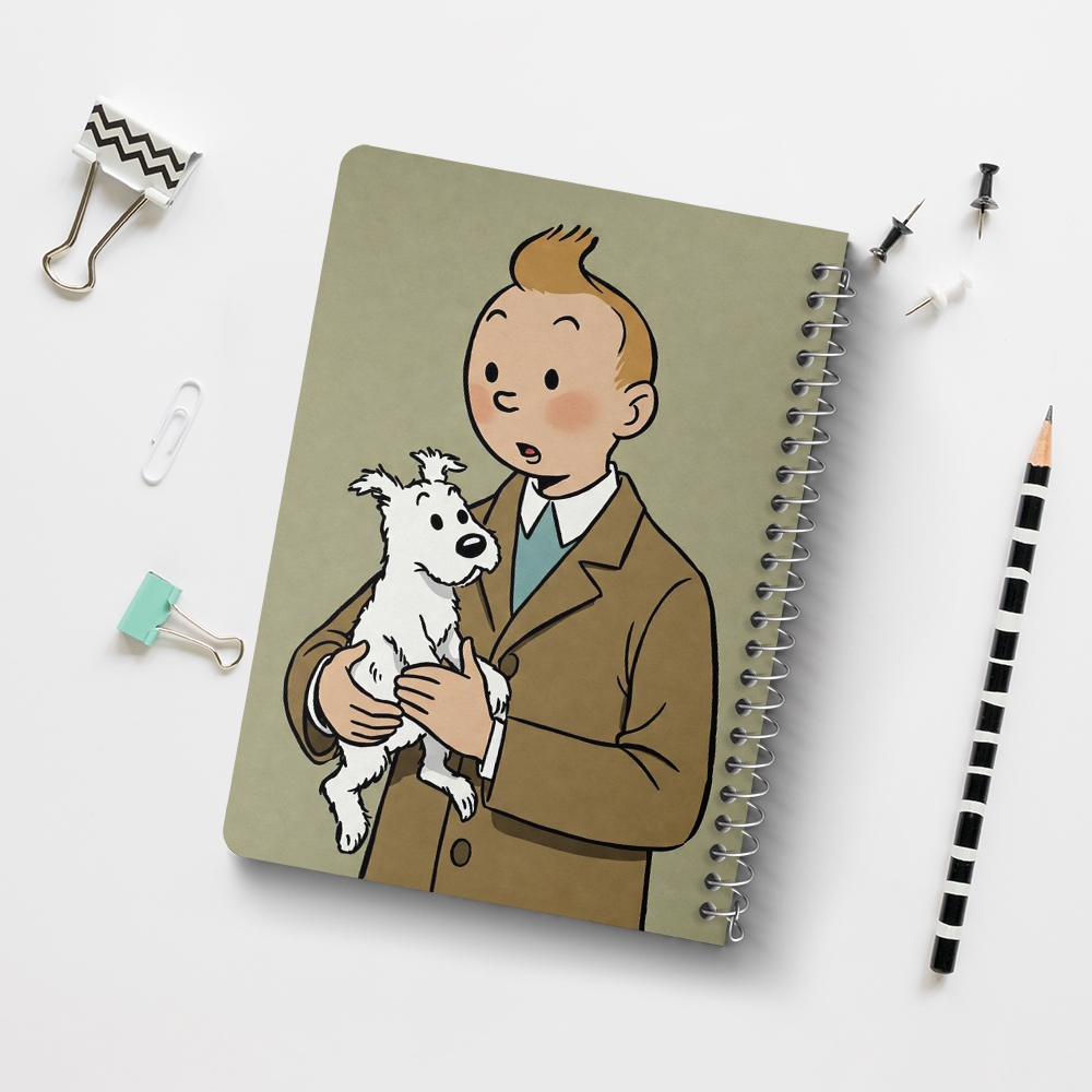 دفتر شطرنجی 50 برگ خندالو طرح تن تن (Tintin) کد 38214