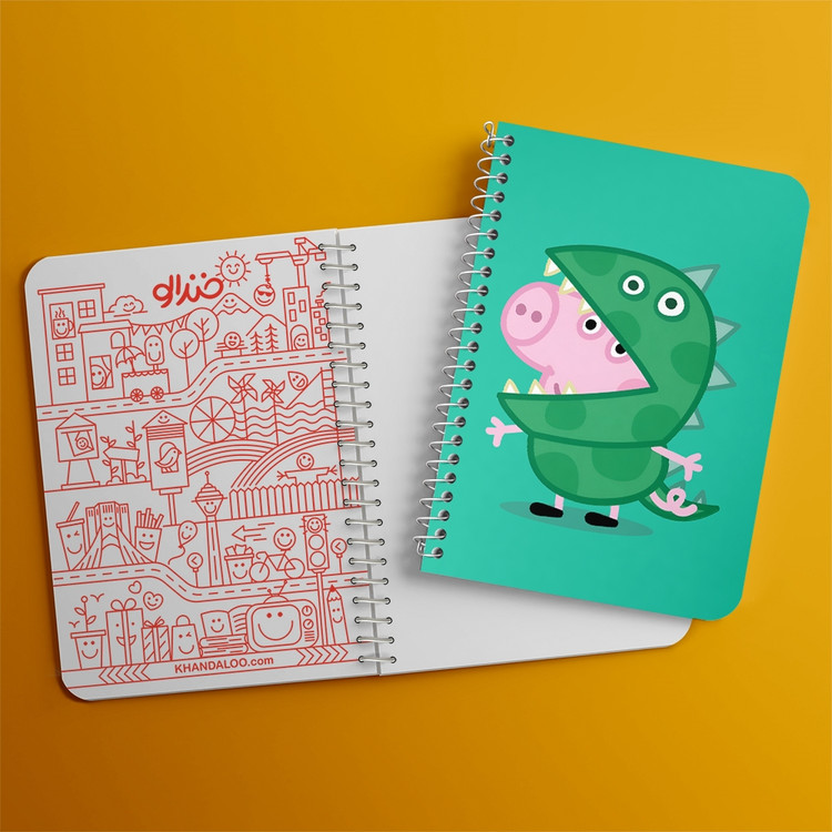 دفتر شطرنجی 50 برگ خندالو طرح انیمیشن پپا پیگ (peppa pig) کد 38156