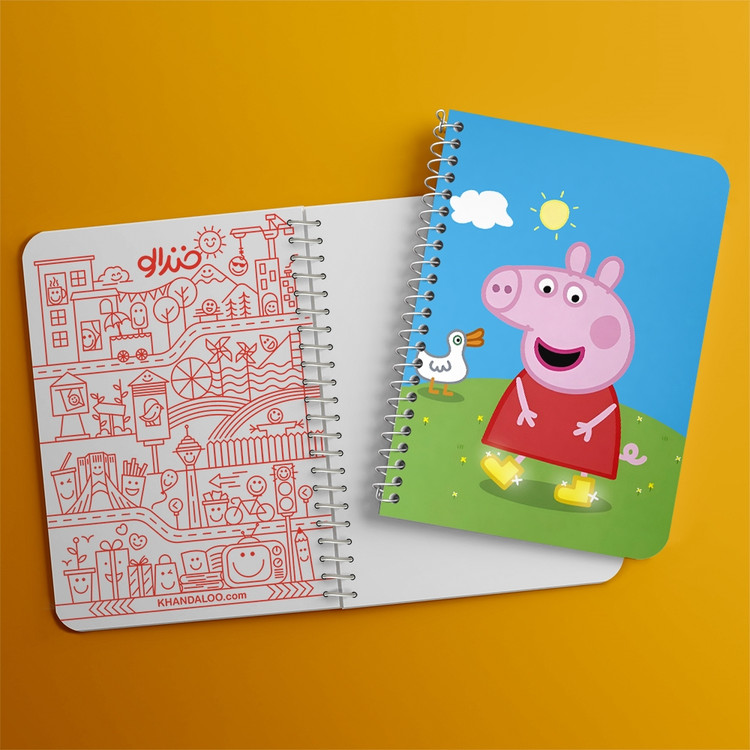 دفتر شطرنجی 50 برگ خندالو طرح انیمیشن پپا پیگ (peppa pig) کد 38155