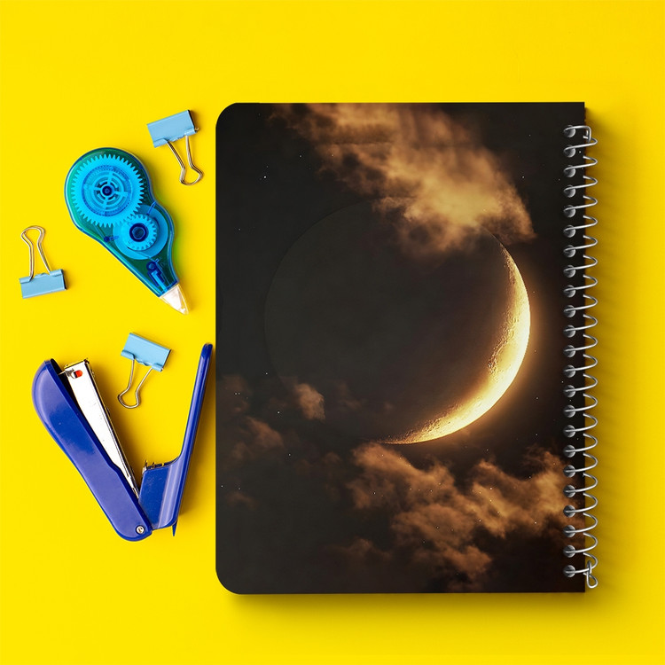 دفتر شطرنجی 50 برگ خندالو طرح ماه (Moon) کد 38087