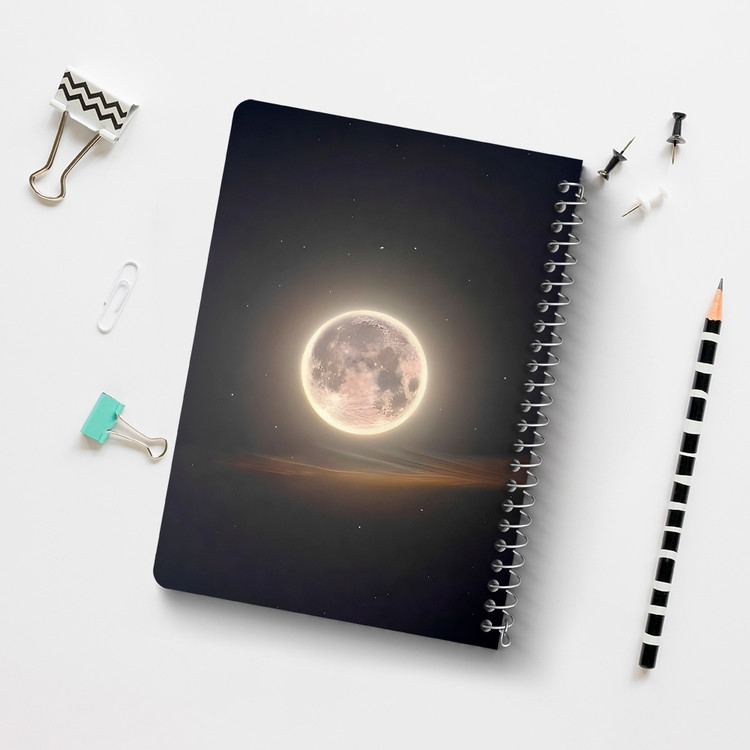 دفتر شطرنجی 50 برگ خندالو طرح ماه (Moon) کد 38070