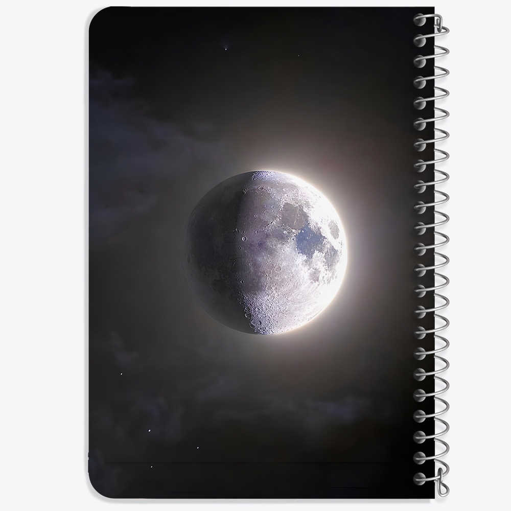 دفتر شطرنجی 50 برگ خندالو طرح ماه (Moon) کد 38068