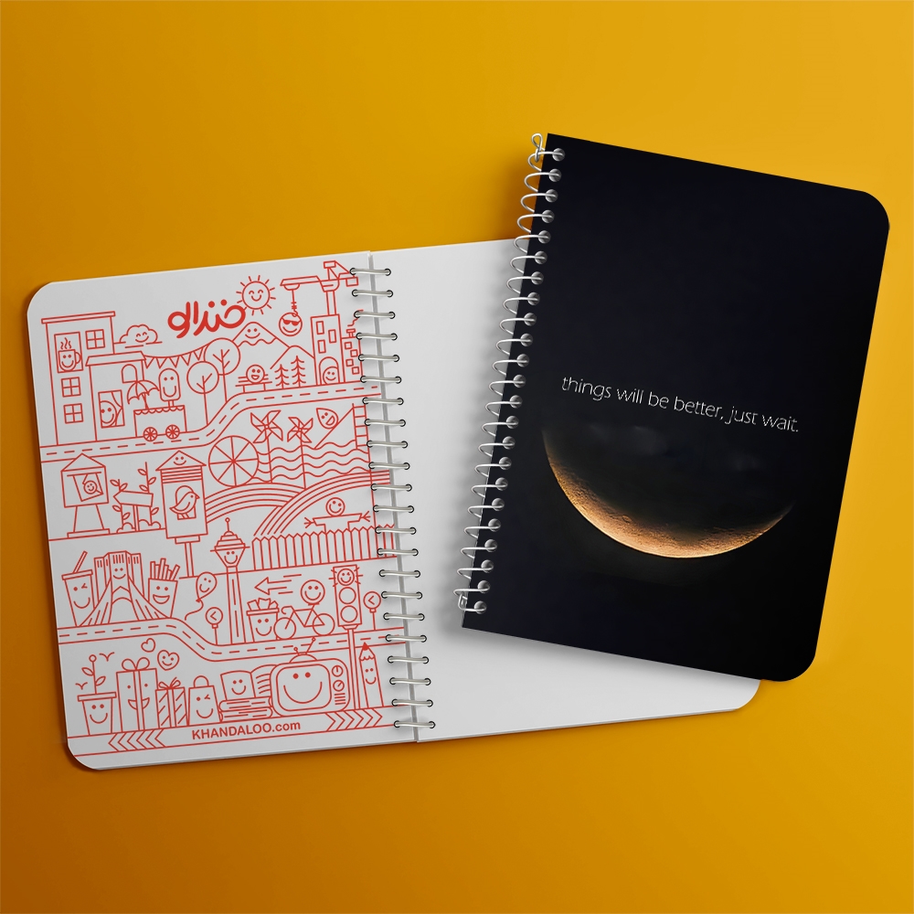 دفتر شطرنجی 50 برگ خندالو طرح ماه (Moon) کد 38051