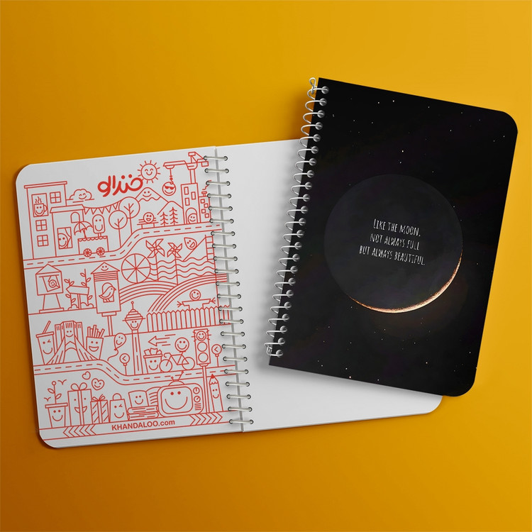 دفتر شطرنجی 50 برگ خندالو طرح ماه (Moon) کد 38045