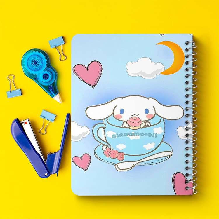 دفتر شطرنجی 50 برگ خندالو طرح سینامورول (Cinnamoroll) کد 37985