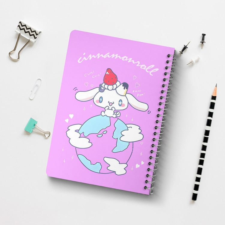 دفتر شطرنجی 50 برگ خندالو طرح سینامورول (Cinnamoroll) کد 37981