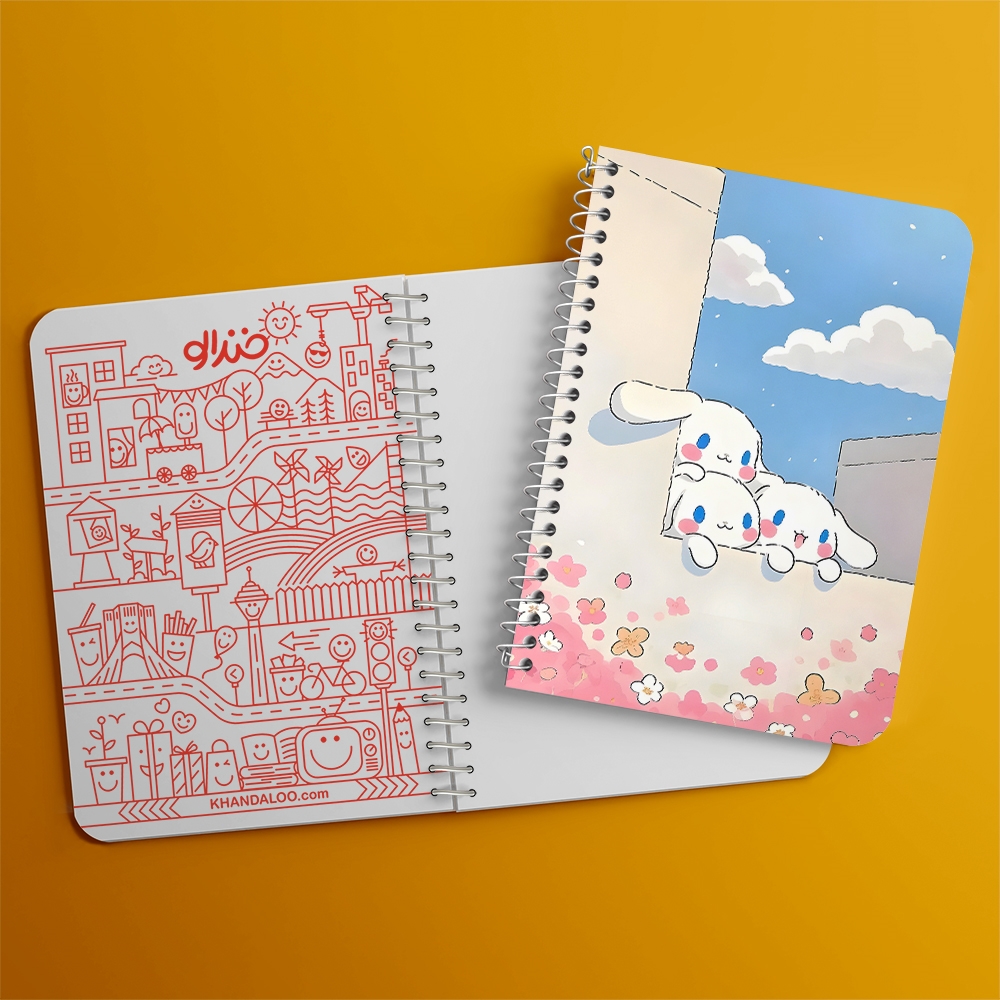 دفتر شطرنجی 50 برگ خندالو طرح سینامورول (Cinnamoroll) کد 37970