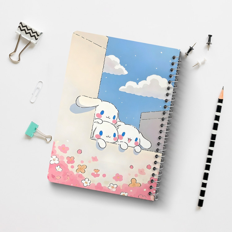 دفتر شطرنجی 50 برگ خندالو طرح سینامورول (Cinnamoroll) کد 37970