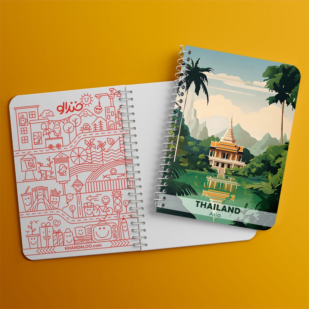 دفتر شطرنجی 50 برگ خندالو طرح تایلند (Thailand) کد 37718