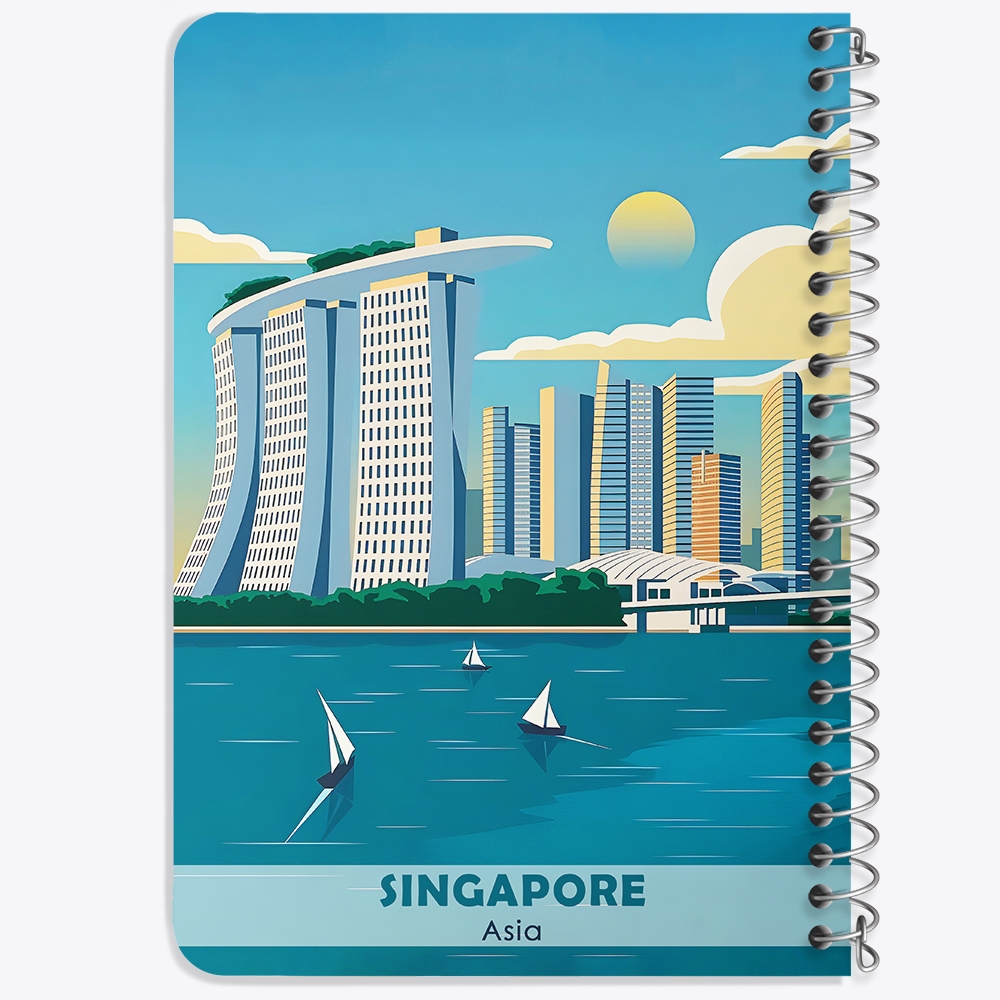 دفتر شطرنجی 50 برگ خندالو طرح سنگاپور (Singapore) کد 37710