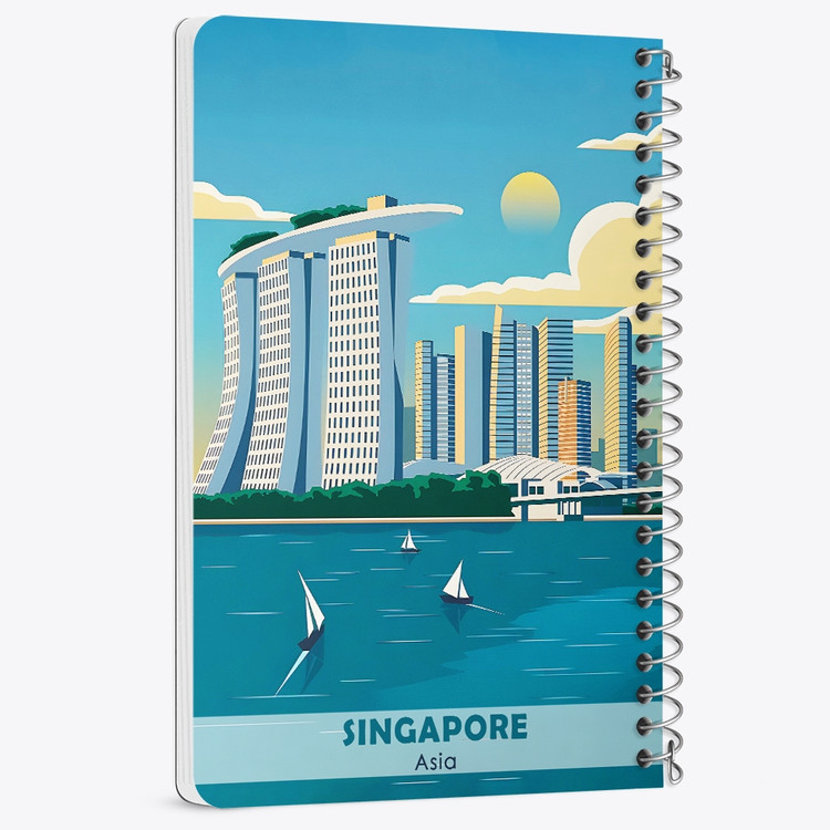 دفتر شطرنجی 50 برگ خندالو طرح سنگاپور (Singapore) کد 37710