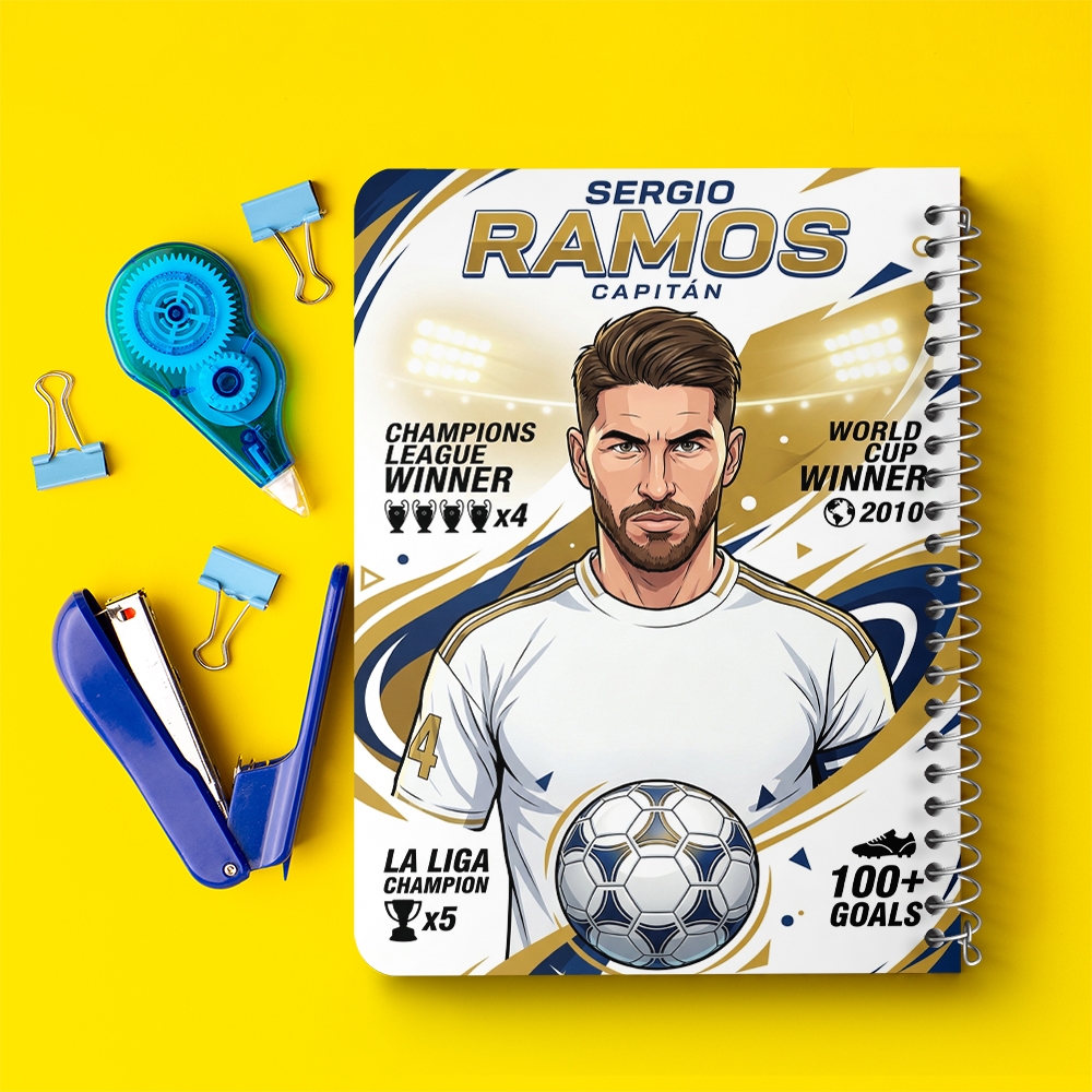 دفتر نقاشی 50 برگ خندالو طرح سرخیو راموس (Sergio Ramos) کد F14706